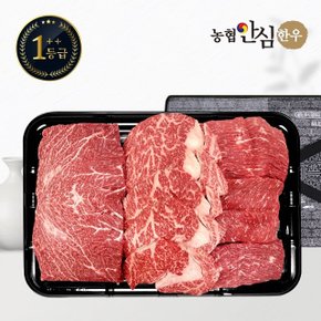 [농협안심한우] 1++등급 한우 선물세트 채반 구이정육2호 1kg (등심400g/국거리300g/장조림300g)