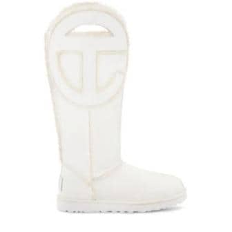 UGG 25 SS 어그 X 텔파 10mm 러버솔 크링클 에나멜 레더 어퍼 부츠 화이트