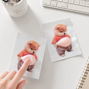 강아지 뱃살 시바견 자동차 문콕방지 도어가드 스티커 스트레스해소 말랑이 스퀴시