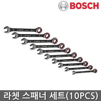 보쉬 1600A016BU 라쳇 스패너 세트 10PCS