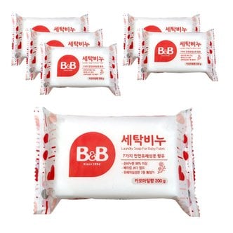 비앤비 유아 세탁비누 200g 카모마일 X 6개/ 아기빨래