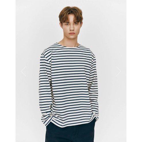 지오다노 NEW 남자 릴렉스핏 스트라이프 긴팔티025520