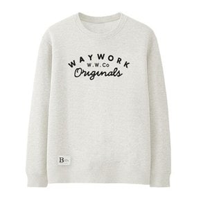 / L~4XL 남녀공용 기모맨투맨 웨이워크 오트밀