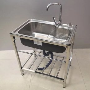 수제 스틸 싱글 대야 다기능 싱크대 벽걸이 좁은 언더마운트 가장자리 배수