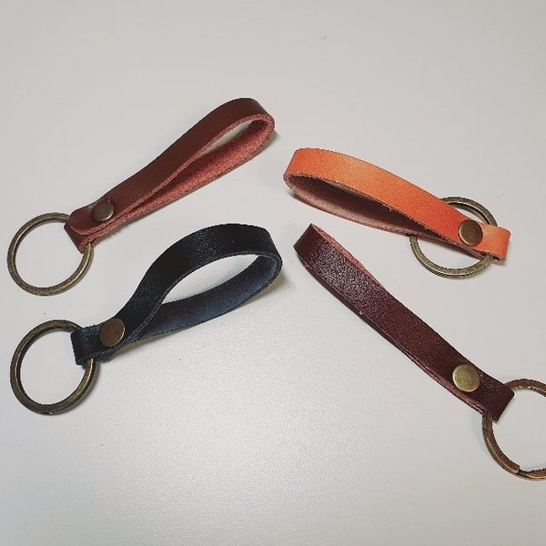 빈티지 구제 스타일 가죽 키홀더 키링 열쇠고리 (WFJE38D)