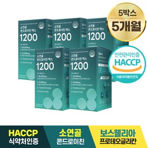 소연골 콘드로이친 맥스 1200 저분자 소유래 보스웰리아 1,000mg x 60정 5박스