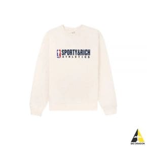 SPORTYRICH 24 Team Logo Crewneck - CreamNavy (WS067S410TC) (팀 로고 크루넥 맨투맨)