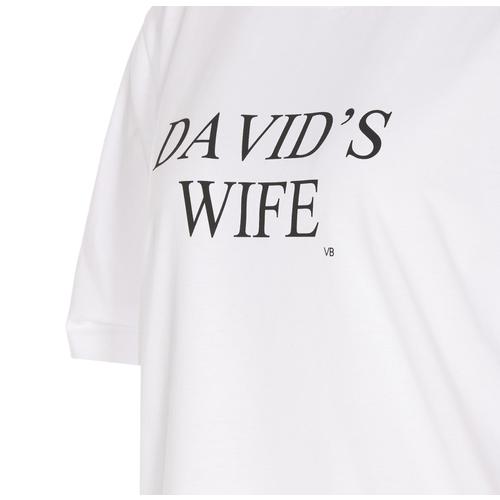 [해외배송] 24 F/W TS005886A/6 빅토리아 베컴 SLOGAN DAVIDS WIFE 티셔츠 B0011389648