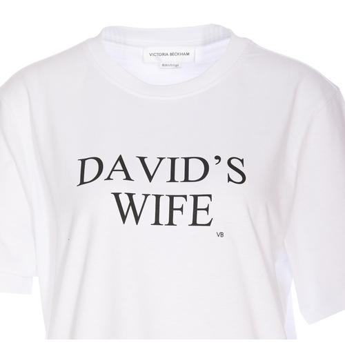 [해외배송] 24 F/W TS005886A/6 빅토리아 베컴 SLOGAN DAVIDS WIFE 티셔츠 B0011389648