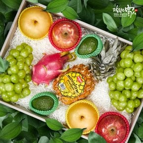 [9/21(월) 오전 9시결제건까지 명절전배송]수입과일 혼합선물세트3호 5.45kg내외(사과2+배2+샤인2+아보카도2+용과1+파인애플1)