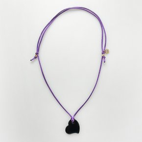 Onyx Heart Strap Necklace (2color)