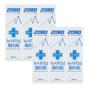 2080 뉴샤이닝 화이트 치약 120g X 6개