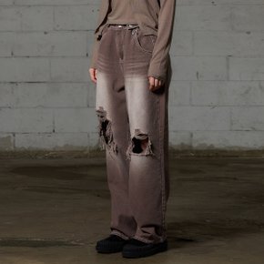 LOTUS DENIM PANTS / DARK BROWN