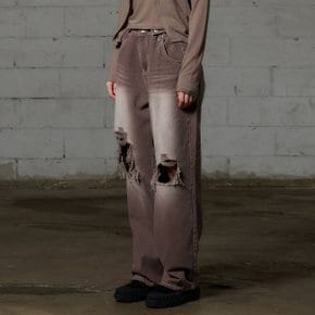 LOTUS DENIM PANTS / DARK BROWN