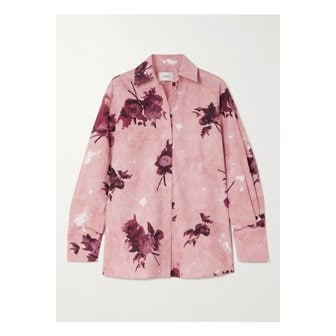 에르뎀 플로럴 프린트 코튼 포플린 셔츠 핑크 46376663162904646