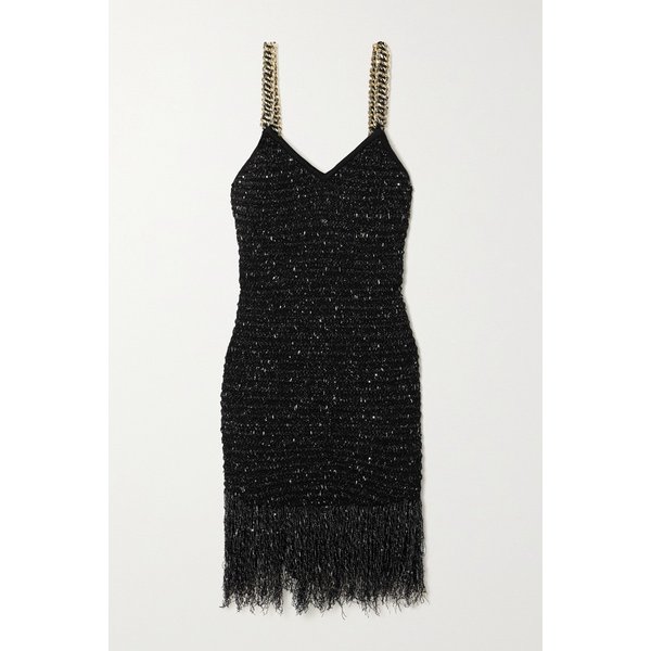 체인 장식 프린지 시퀸 부클 트위드 미니 원피스 1647597323486669