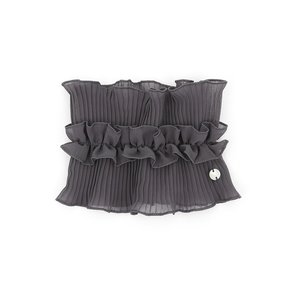 NECK TUBE / DOUBLE PLEATED LACE / GREY