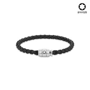 [공식] 스틸 링 레더 브레이슬릿 블랙 68 130897
