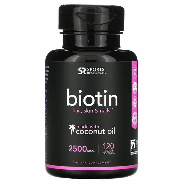 스포츠 리서치 비오틴 2500 mcg 120 베지 소프트겔