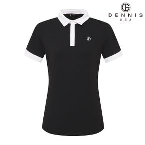 [DENNIS] 여성)에리 배색 반팔 카라티_NAOMLTS058