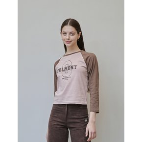 SELMONT RAGLAN 3/4 T-SHIRT [BROWN]