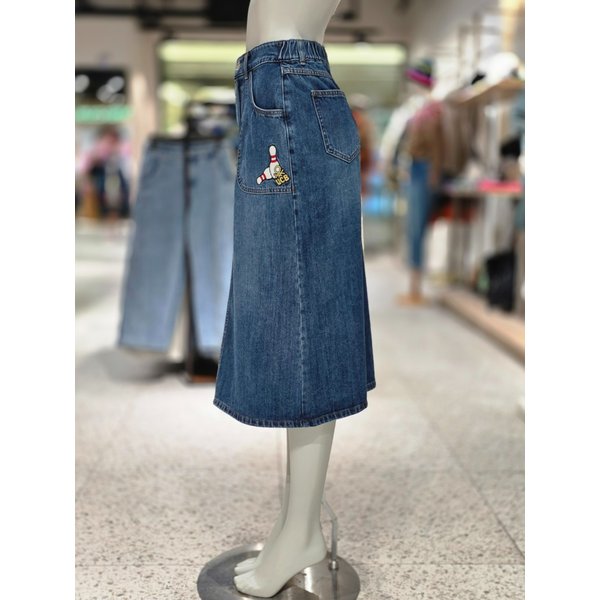 [파주점] 볼링 자수 데님 스커트 BASKA2611-IN