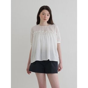 PURE SHIRRING BLOUSE