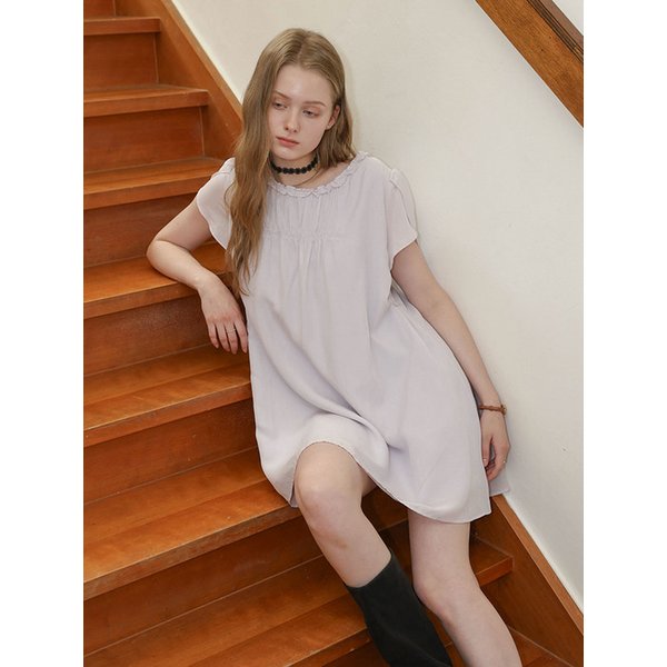 DD_Ruffle neckline mini dress_LAVENDER