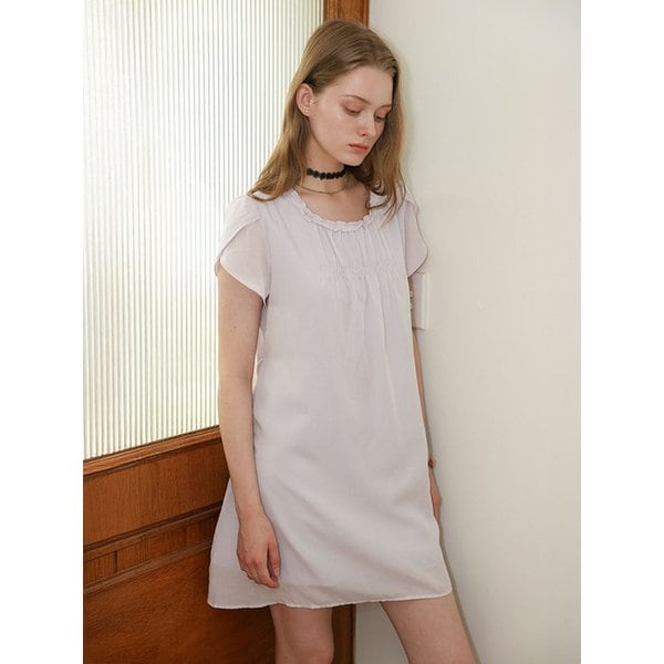 DD_Ruffle neckline mini dress_LAVENDER