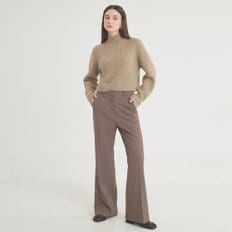 WOOL STRIPE FLARE PANTS BROWN