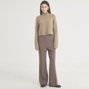 WOOL STRIPE FLARE PANTS BROWN