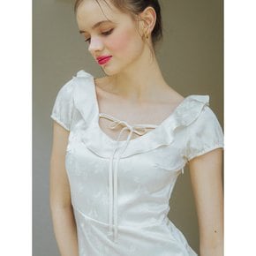 SCOOP NECK RUFFLE DETAIL MINI DRESS_IVORY