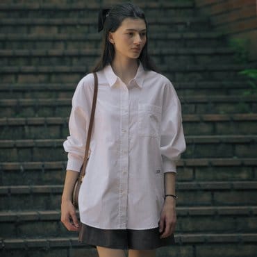 틸아이다이 Logo detail oversized shirt TIFA01SH03_Ivory