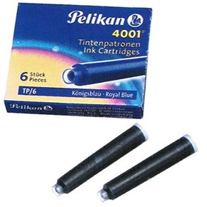 Pelikan 펠리컨 만년필용 카트리지 잉크 6개들이 TP-6 ​​4001 종류로얄 블루