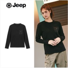 [정상가 19,900원]JEEP 여성 23FW 더블 웜 기모 티셔츠 1종 (블랙)