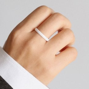 심플 베이직 화이트 세라믹 커팅 슬림 반지