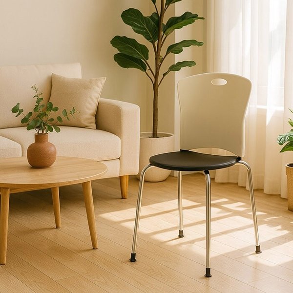 쌓아서 정리 OK! 손잡이 달린 이동형 의자 WB652