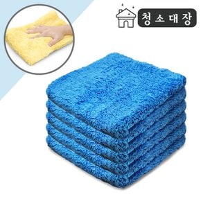 청소대장 무봉제 양모 40x40 블루 5장 다용도 행주