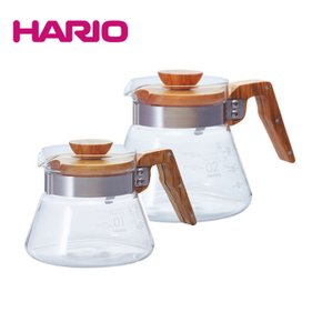 HARIO 글래스 커피 서버 올리브우드 400ml, 600ml  2종 택1