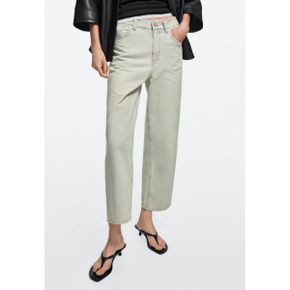 Massimo Dutti 마시모 두띠 미드 허리 크롭 와이드 레그 진 - 연한 파랑 7878252