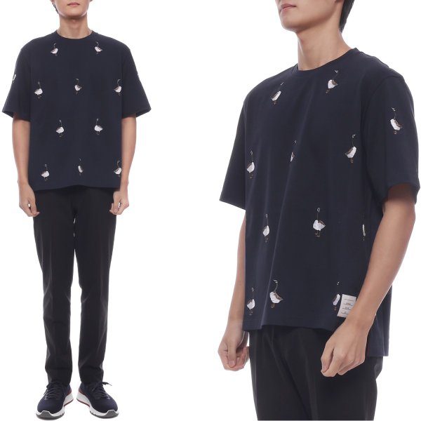 [부산점] 25FW 남성 구스 자수 반팔티셔츠 (MJS294E J0058 415 25F)