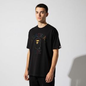 라인스톤 콜리지 릴드 핏 티셔츠(M) BLACK 270526