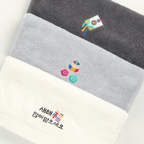 새해 40수 코마사 180g 자수 수건 선물포장+쇼핑백 설날 명절 답례품