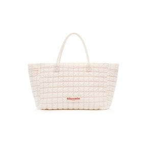 canvas STITCH NUGGET BIG SHOPPER - CREAM+RED