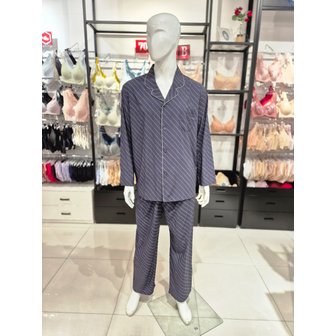 비너스 [시흥점] S 비너스) 폴리30D 사선 스트라이프 남성 파자마 VPA4460M-NB