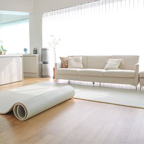 사뿐 PVC 롤매트 1.4m x 2m 15T 코튼아이보리 시공매트