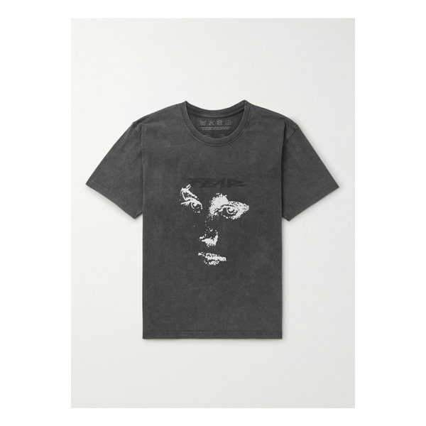 엠에프펜 머치 크롭 프린트  코튼 저지 티셔츠 그레이 46376663162868350