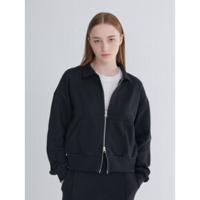 TWO-WAY COLLAR ZIP-UP BLACK