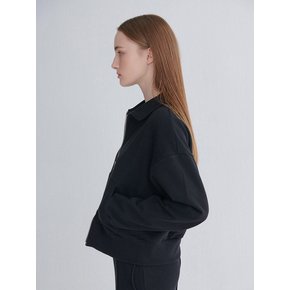 TWO-WAY COLLAR ZIP-UP BLACK