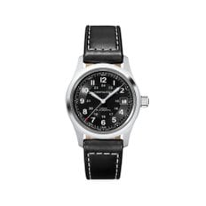 해밀턴 H70455733 카키필드 오토 남성 가죽 38mm